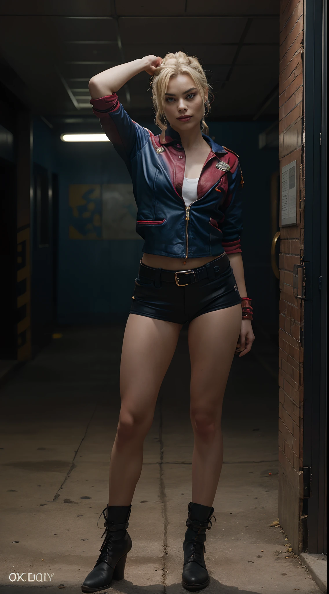 ((Exceptional Quality)), ((tmasterpiece)), ((Fidelity to reality)), Margot Robbie as Harley Quinn in Suicide Squad, (((full - body))), (action pose), sharp-focus, voluminous lighting, Good moments, good shading, sub-surface Scattering, intrikate, higly detailed, Based on the series "Vikings", ((Filmic)), dramatic, (topquality, Ok, tmasterpiece:1.5), (Photorealistic:1.5), a photo of a, foto realista, Nikon, natural light, 4k, Determination of maximums, .Raw, XF IQ4, 150 MP, 50 millimeters, Сертификация ISO 1000, 1/The 250s, natural light, Adobe Lightroom, Photo Lab, Photographic resemblance, PhotoDirector 365,