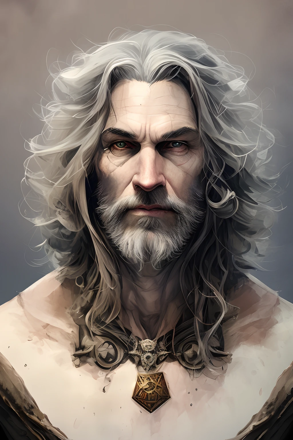 Geralt of Rivia preparing to attack while having a phoenix behind him that is also preparing to attack the enemy. Arte fantasiosa