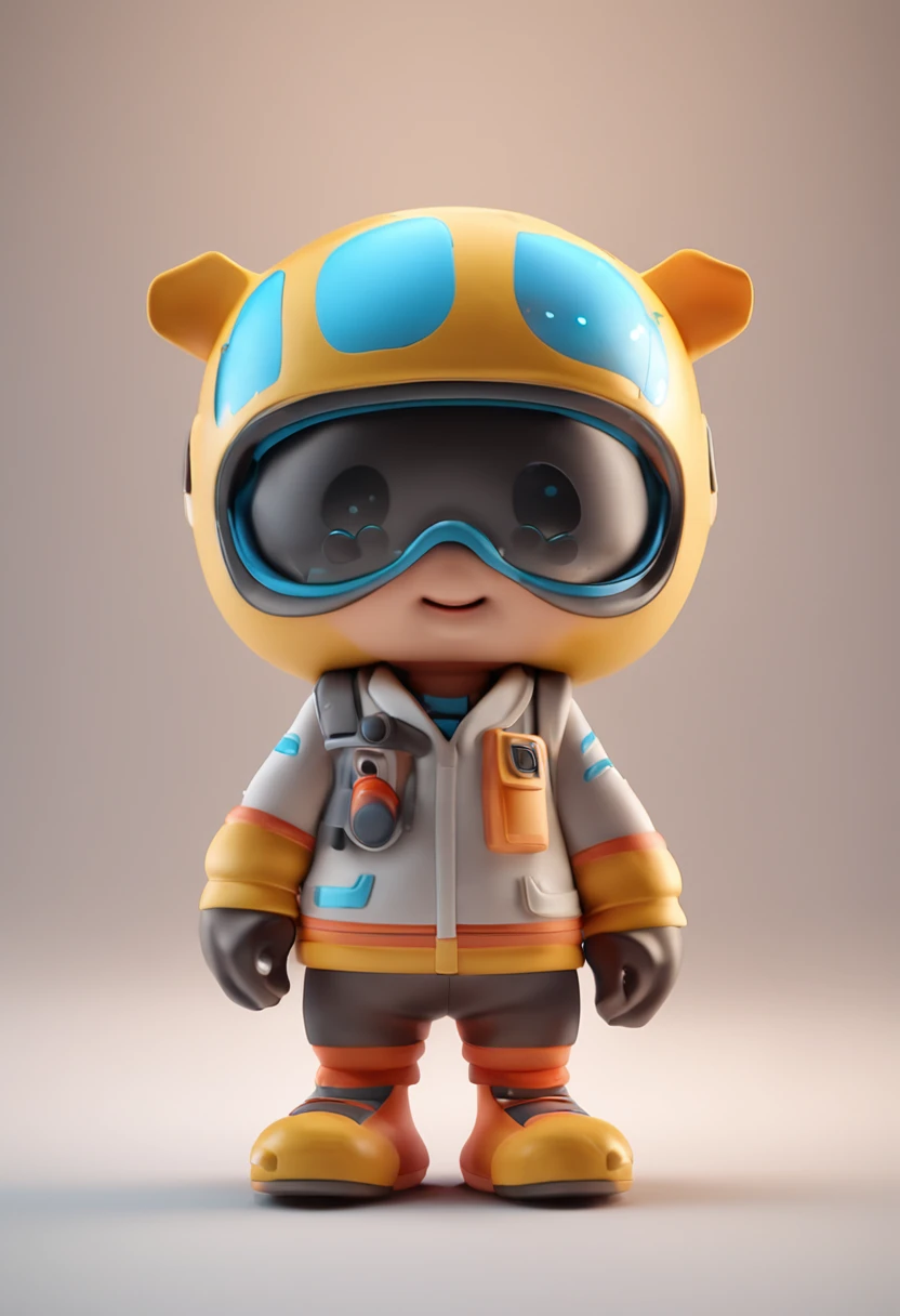 Close-up of a boy's small toy character, vinyl toy figurine, cute 3 d render, 3 d render stylized, Render clay, maxwell render, 3 D render de jerma 9 8 5, 3D rendering stylized, Personagem pequeno. Motor Unreal 5, high res render, 4 k octane rendering, 3 D rendering clay, 3d clay render