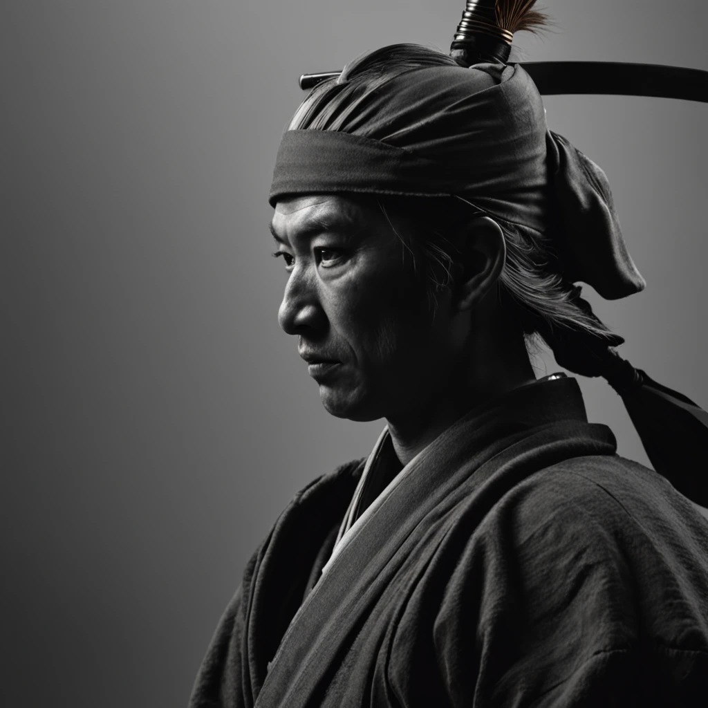illustration, japanese vibe, samurai, dark, silhouette, cold
