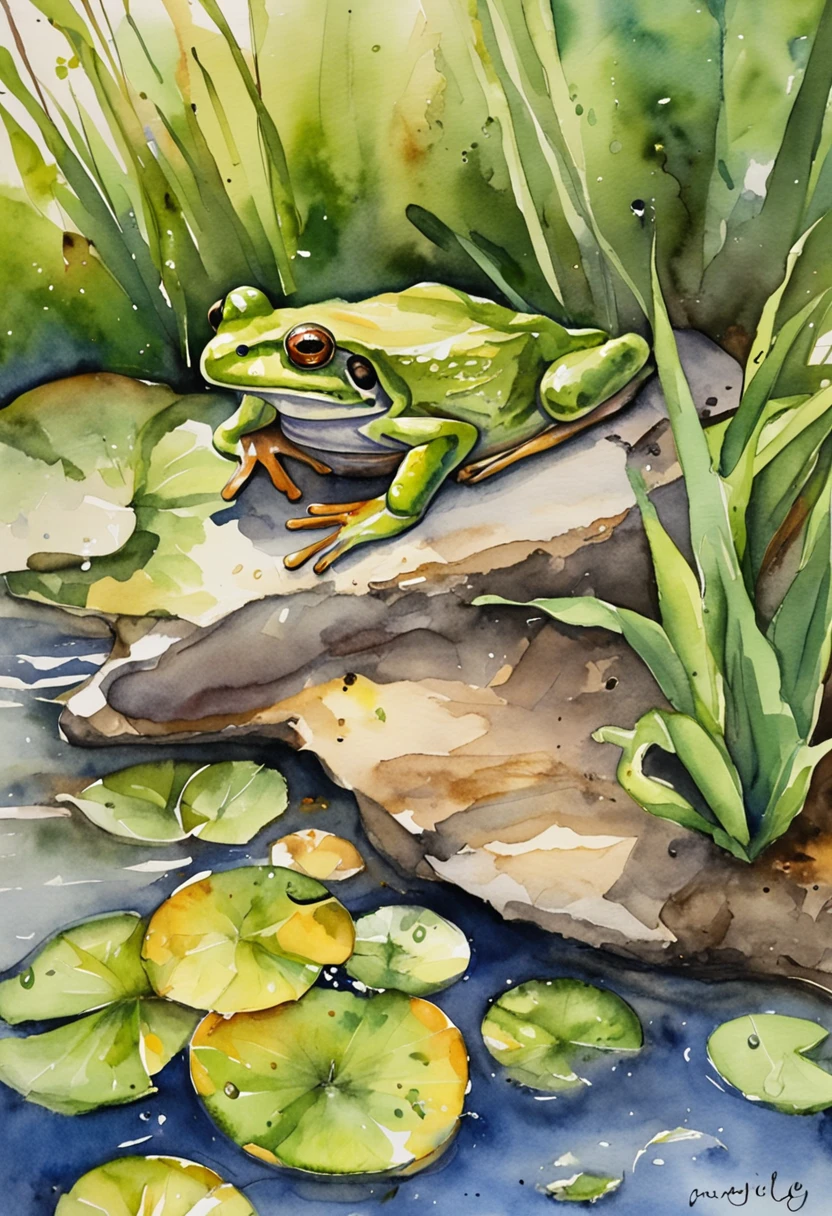 A frog by the river