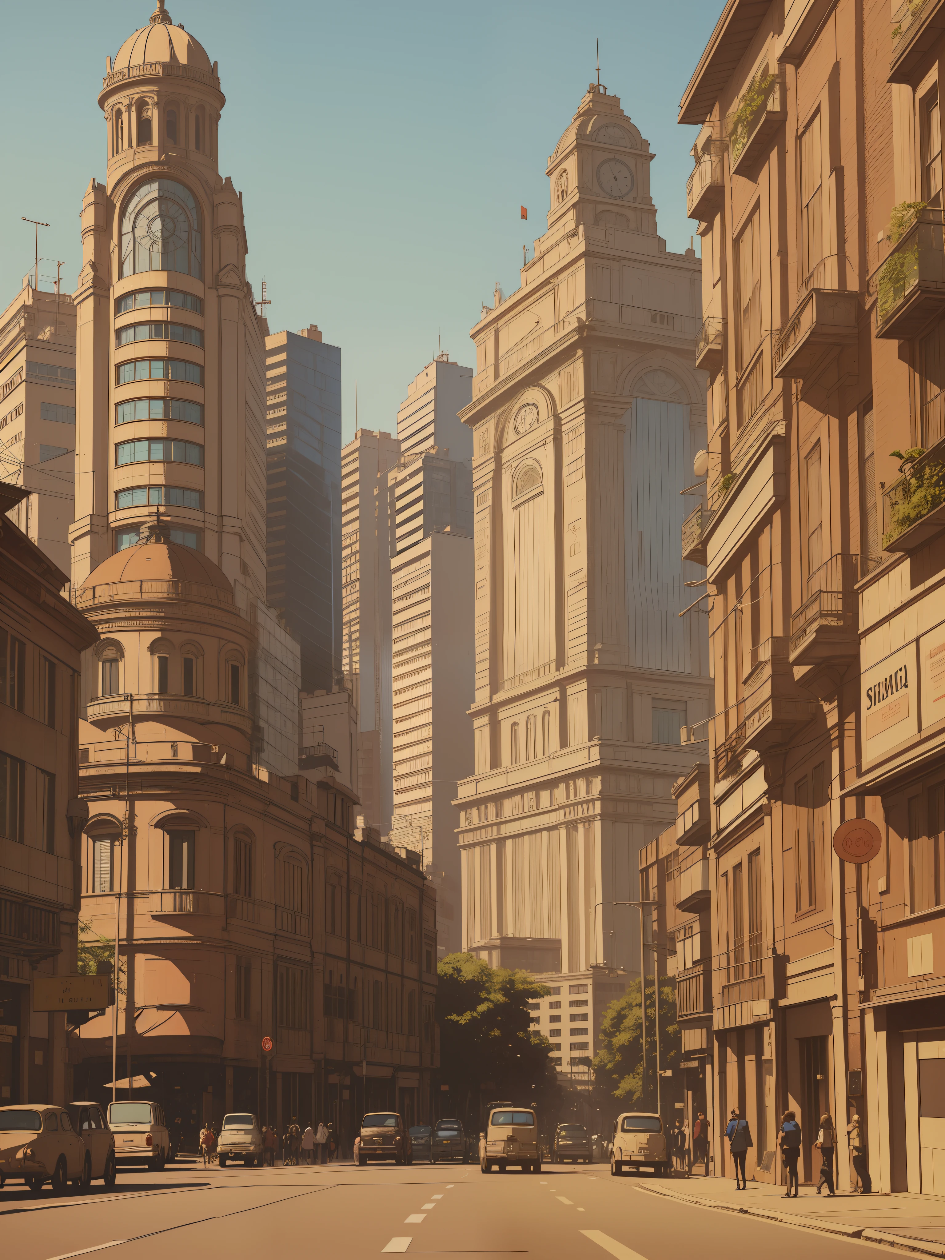 Image: vintage style, Downtown Sao Paulo, Brazil