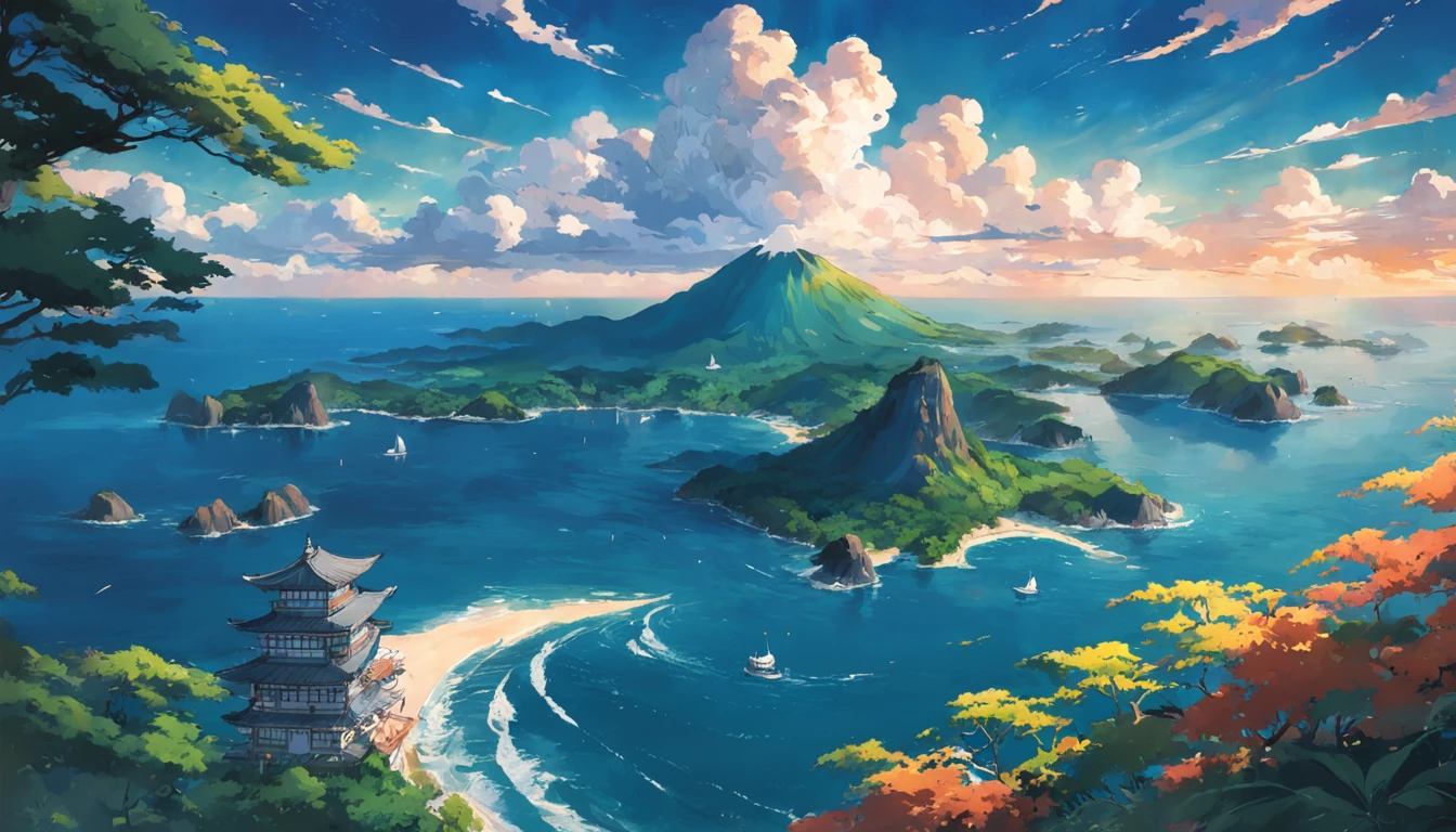 The island of Japan，mappa，Small island above