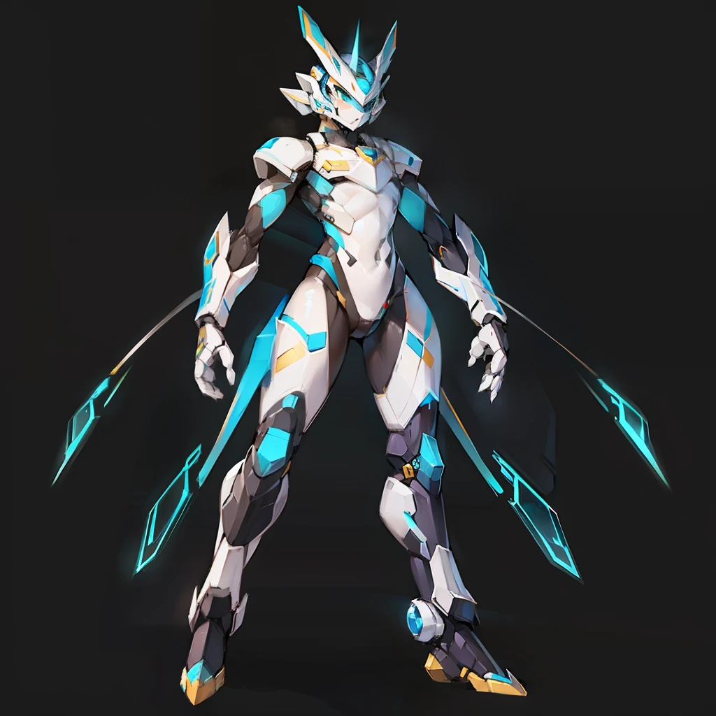 Mecha warrior，Correct limbs，detailed full body