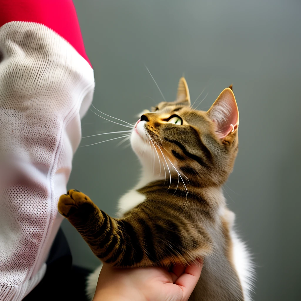holding cat