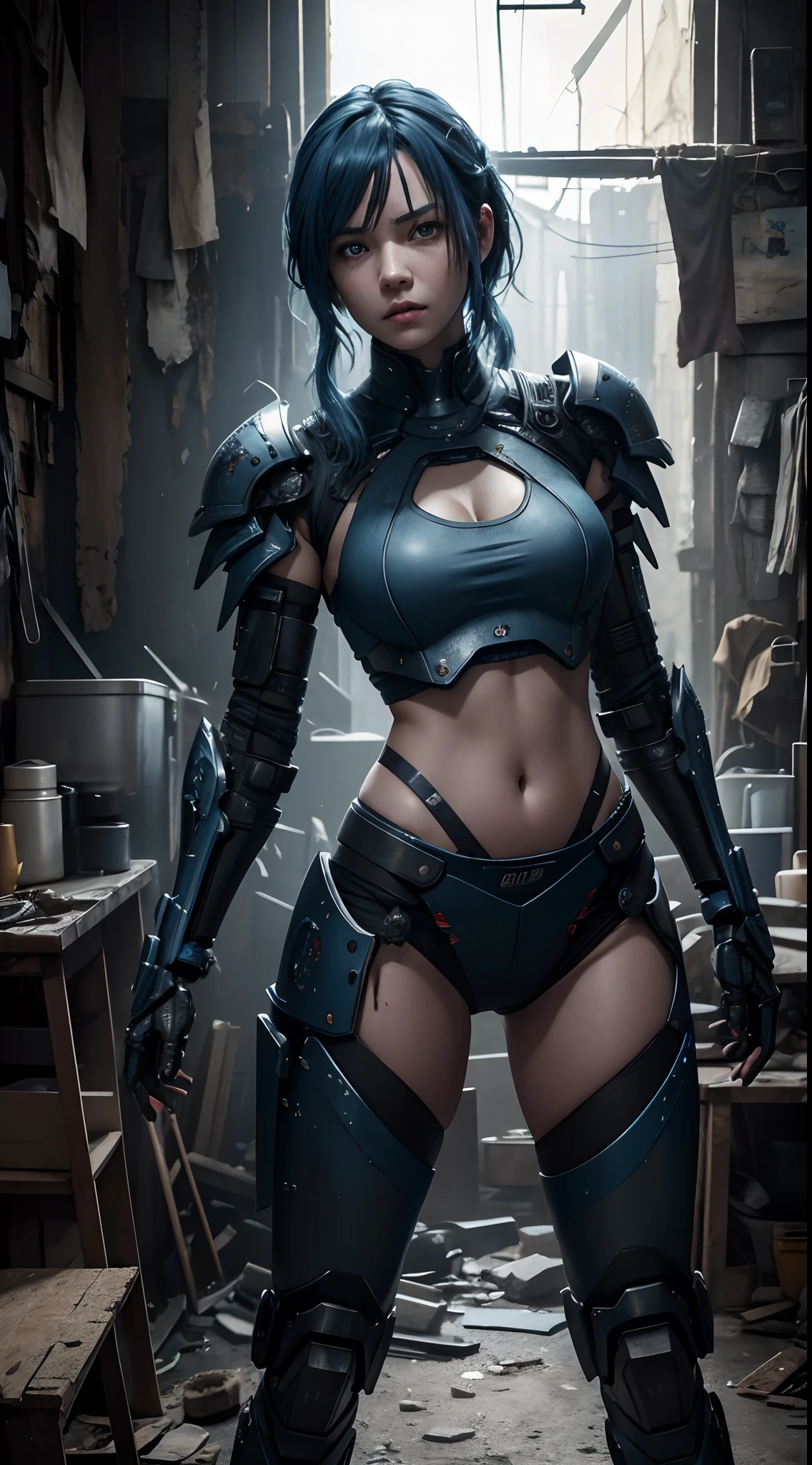 (((no clothes, full body, gigantic chest exposed))), Woman, future Cyberpunk warrior in the style of Frank Frazetta, beautiful face, slender body, proportional, symmetrical face, complex background, high resolution image, cinematic, artwork stunning visual style!, professional composition, best quality, ((no clothes, art in cel-shaded style, with Outliner effect))