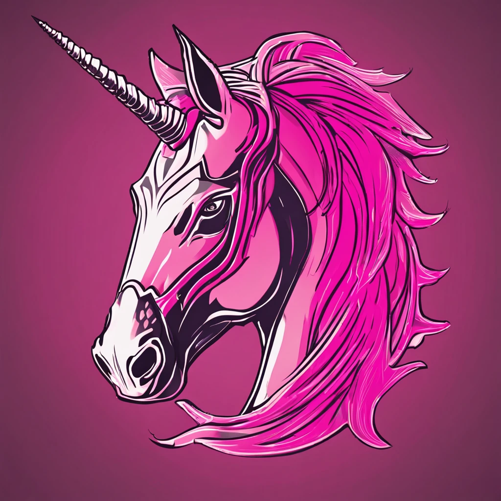 Pink unicorn gaming head logo png
