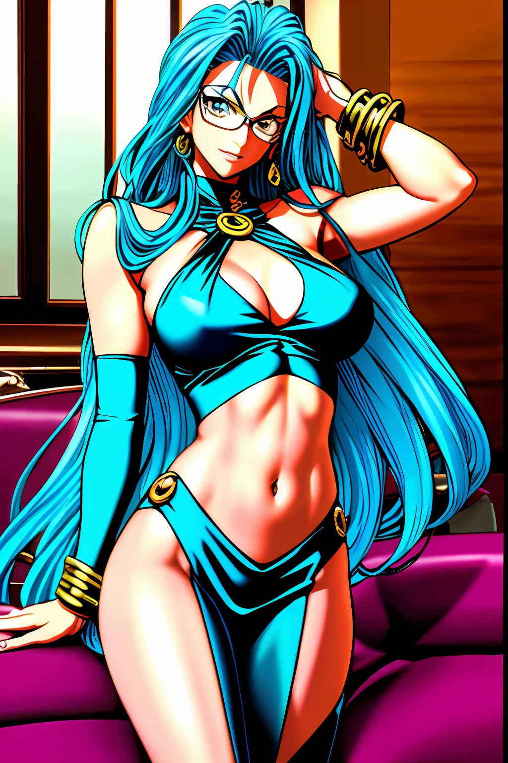 anime girl with blue hair and glasses posing by the water, anime girl with teal hair, miura, nami from one piece, nami one piece, with long turquoise hair, portrait knights of zodiac girl, beautiful blue haired girl, nico robin, nami, with blue hair, girl with blue hair, beautiful portrait of nami, knights of zodiac girl, simple background