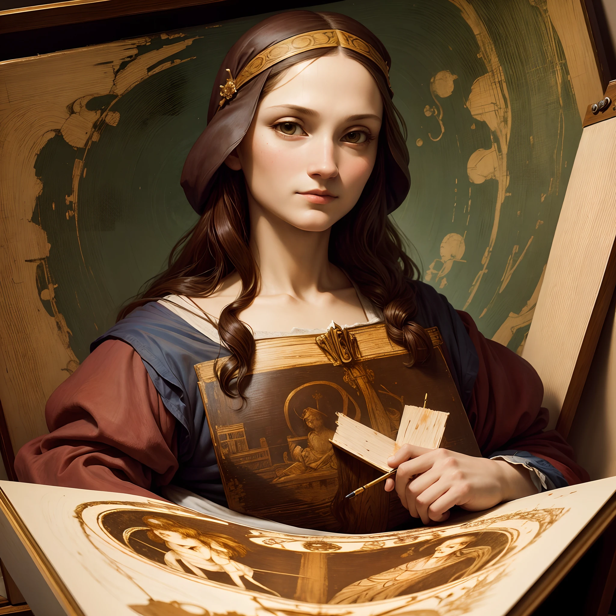 Leonardo da Vinci painting a New