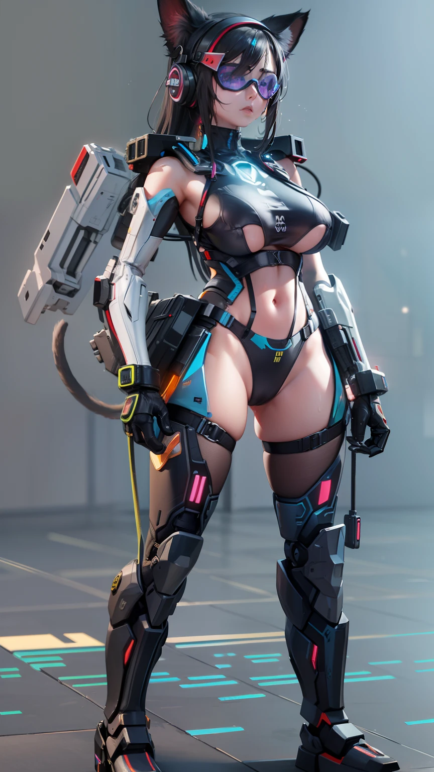 NSFW,full bodyesbian,Shoot from above,1 girl in a transparent tights,Has cat ears,cat paws,drenched all over the body,soaking in water,Cyberpunk Mech Woman,huge tit,Transparent mech,(Protective goggles),Scottish suspender stockings 1.2,dreamy glow,,Anatomically correct,(globalillumination,Ray traching,hdr,The rendering is not realistic,reasonable design,high detal,tmasterpiece,Best quality at best,hyper HD,cinmatic lighting)