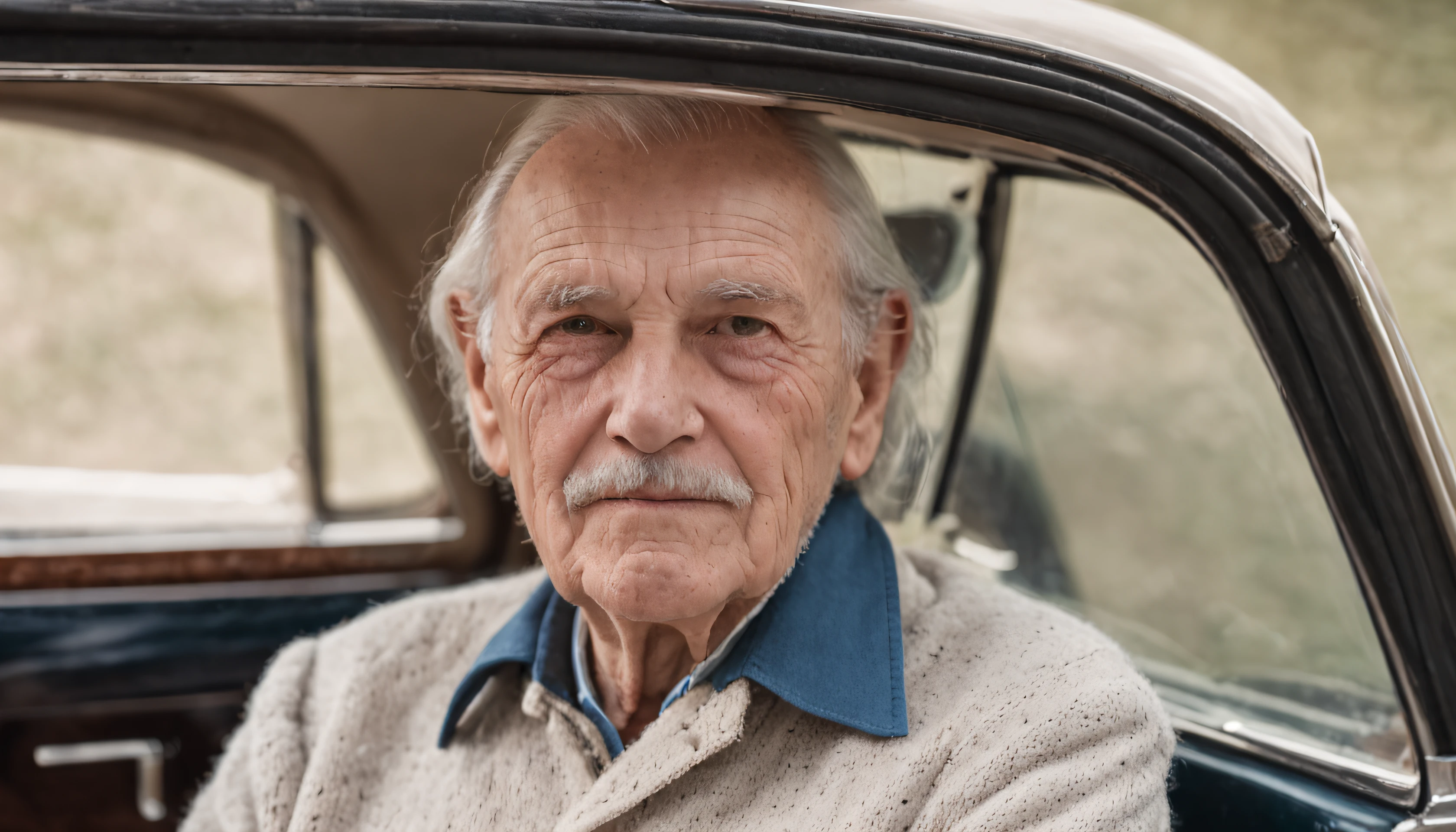 Nostalgic Elegance
Capture a confident OLD-aged MAN in the midst of the 1970s era. The fashion, furniture, and architecture should ooze the essence of that time. Enhance the scene with classic cars from the same period to complete the vintage look. Ensure intricate details in attire, surroundings, and automobiles.
