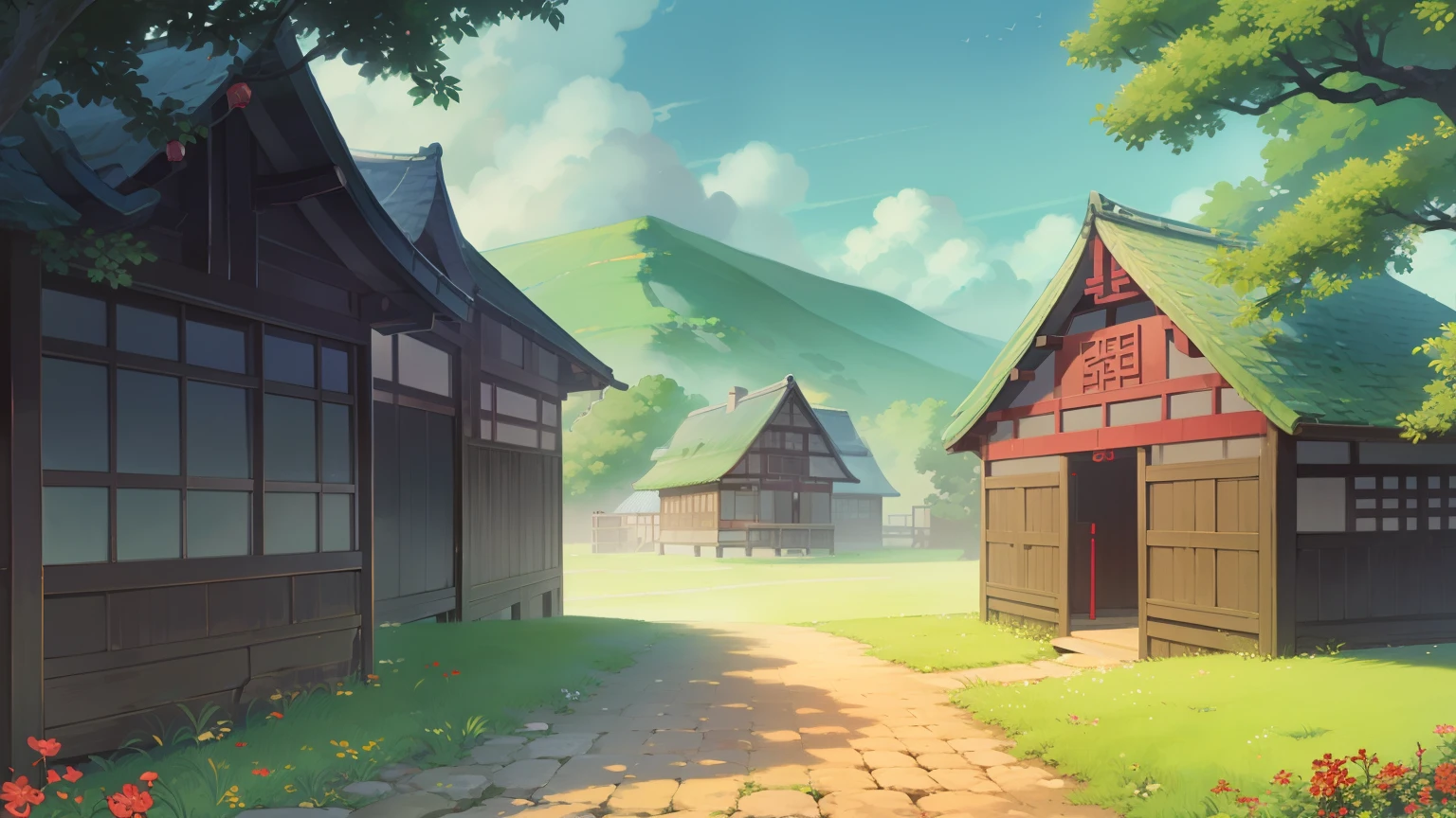 An old and simple Chinese-style manor with red walls and green tiles. There are plum blossoms and bamboos in the yard, and there is a faint fragrance of ink. Mike Mignola Tove Jansson , Folklore