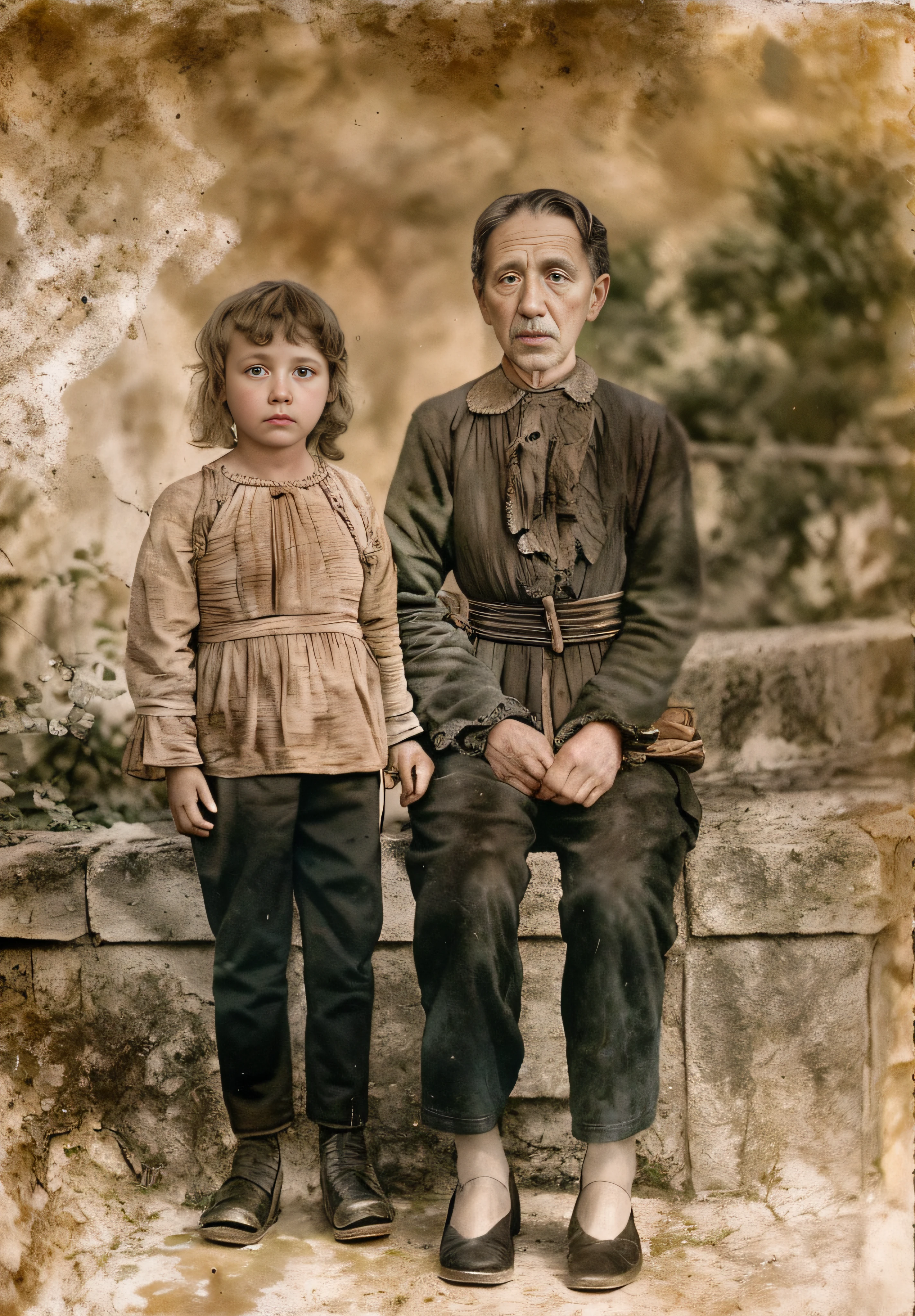 coloured photo, old color photo, coloured photo, old color photo, coloured photo, Hands - colored, color restoration, restored photo, aged photo, old style photo, coloured background, portrait of two people, digital restoration, a color, realistic old photograph, realistic old photograph, grainy damaged photo, a color