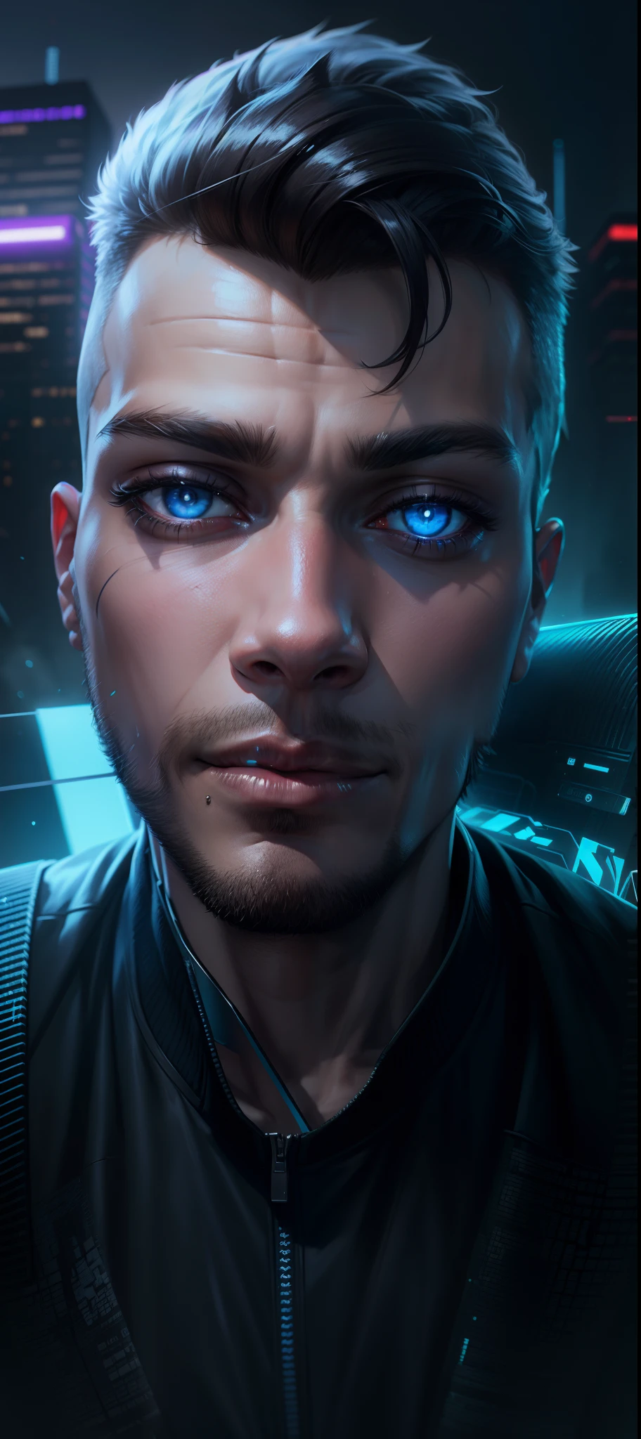 Change background cyberpunk handsome boy, realistic face, 8k smart boy
