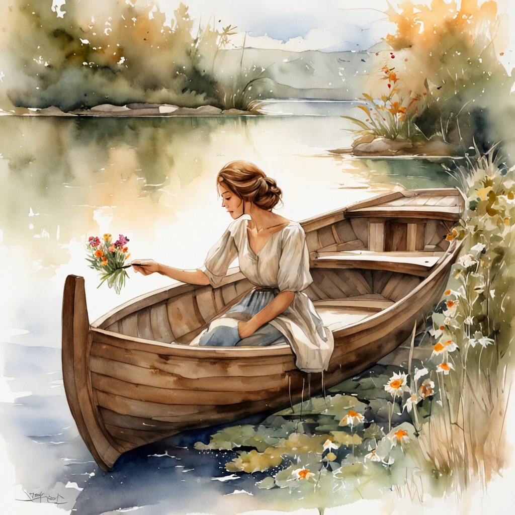 Lilac shorthair girl enters the lake、See a knee-deep sky full of stars