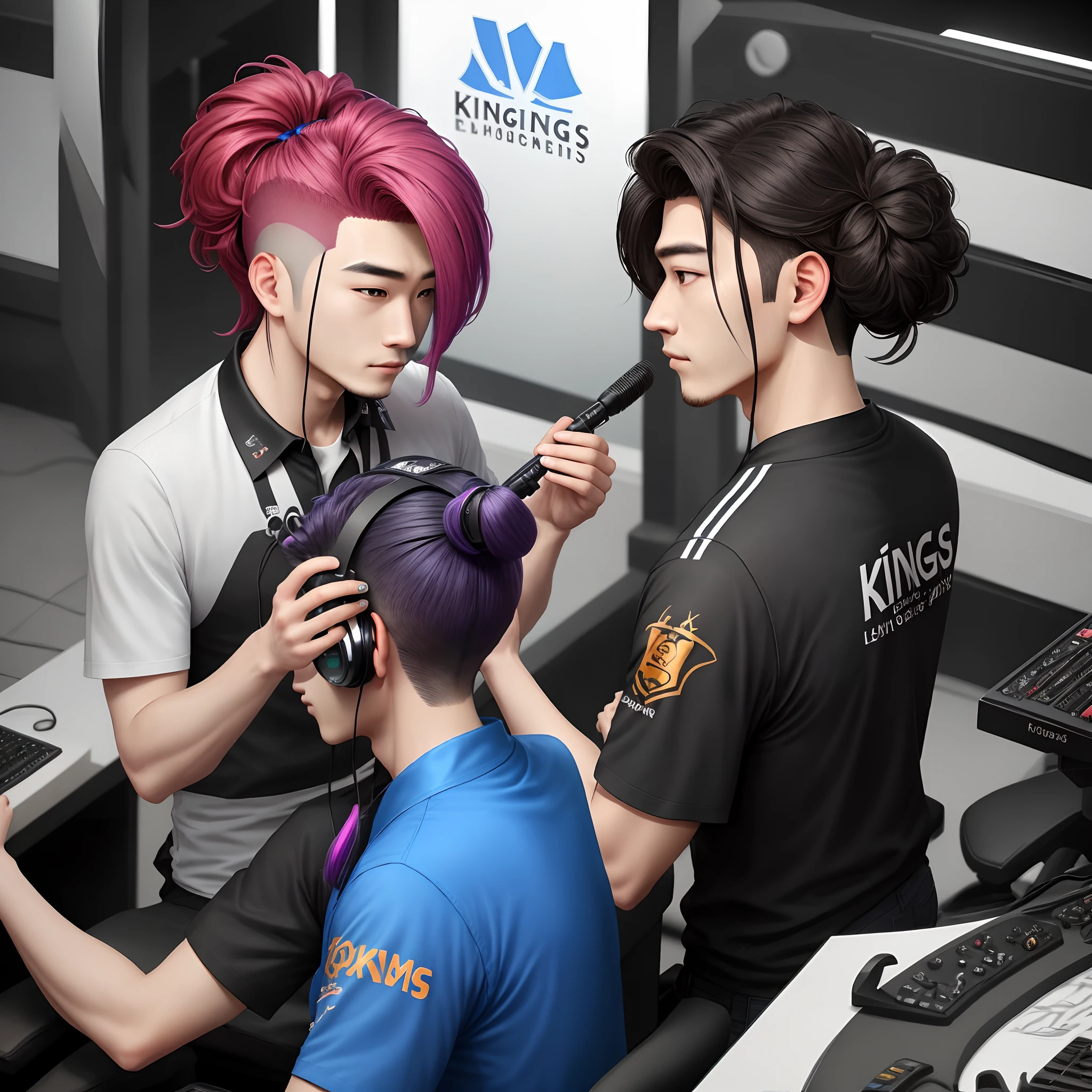 You are a hair stylist, please design a hairstyle for the Honor of Kings esports commentator