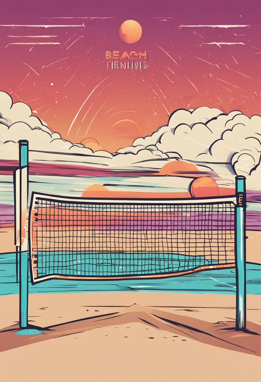 beach tennis logo icon, minimalist