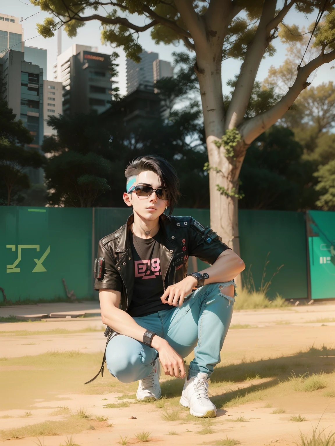 Change background cyberpunk very hand some boy hair styles face pic clear and ultra 8