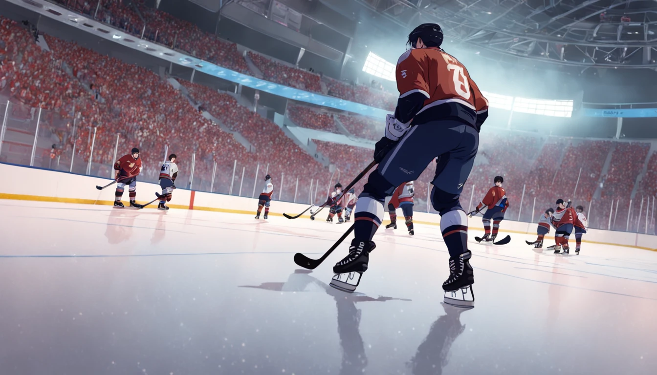 Little-known hockey players play hockey in a ball and tights