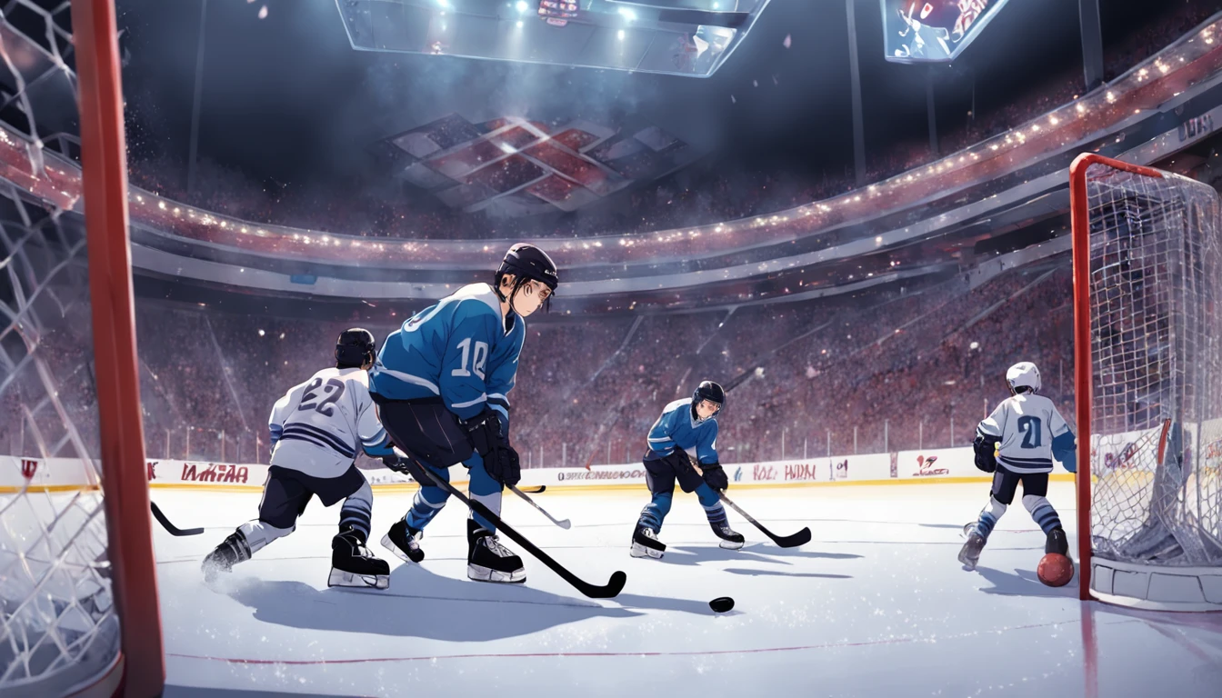 Little-known hockey players play hockey in a ball and tights