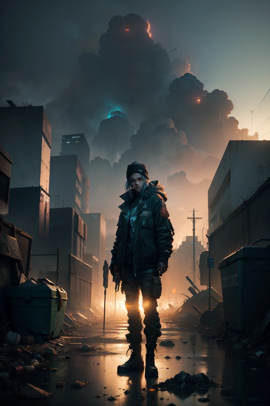 Guviz-style artwork, postapocalyptic vibes, cyberpunk homeless, post grunge concept art, Atmospheric. Digital painting, cyberpunk digital painting, Armageddon's garbage, background artwork, Cold, Desolate. Digital illustration of Guvez style artwork, postapocalyptic vibes, cyberpunk homeless, post grunge concept art, Atmospheric. Digital painting, cyberpunk digital painting, Armageddon's garbage, background artwork, Cold, Desolate. Digital illustration