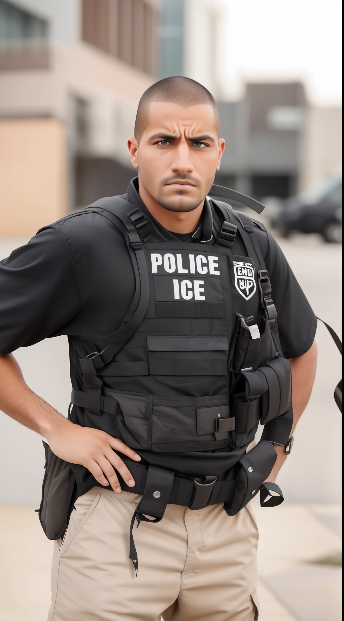 a parked police car