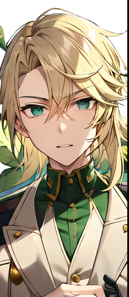 Lloyd Green clothes with green eyes with light blonde hair
