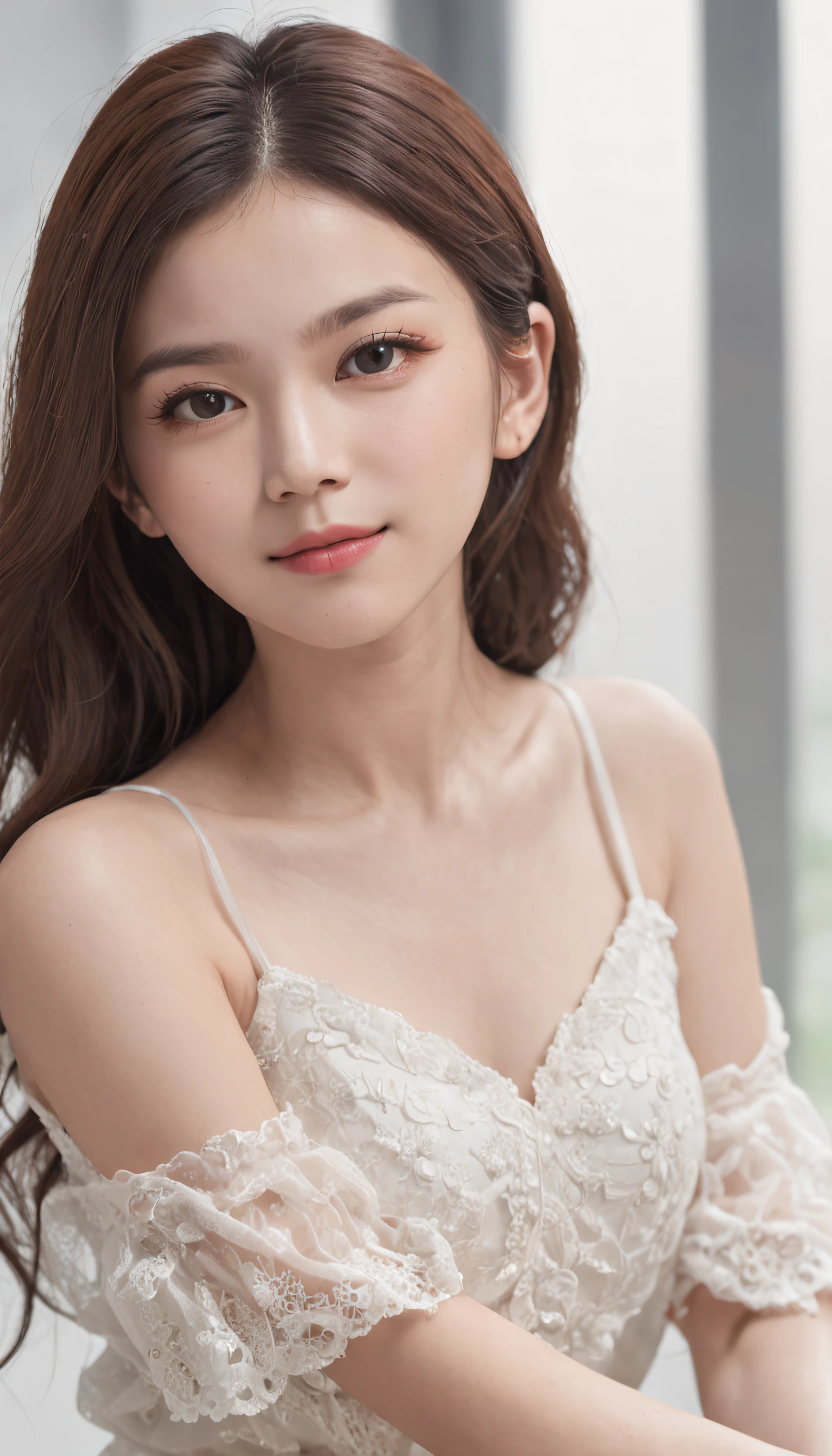 best qualtiy,tmasterpiece,超高分辨率,(photorealestic),(realisticlying:1.4),RAW photogr,1girll,(Full body photo,close-up all over the body,standing on your feet),good-looking face,Slim,Dignified,Small Fresh,(White color blouse,black short skirt, Professional Dress),ssmile,cabelos preto e longos,Beautiful hair accessories,Beautiful teenage girl,Detailed scenes, Beautiful digital illustration, the detail,Hyper-detailed, Cinematic quality, correct hand,anatomy correct, ((From below))