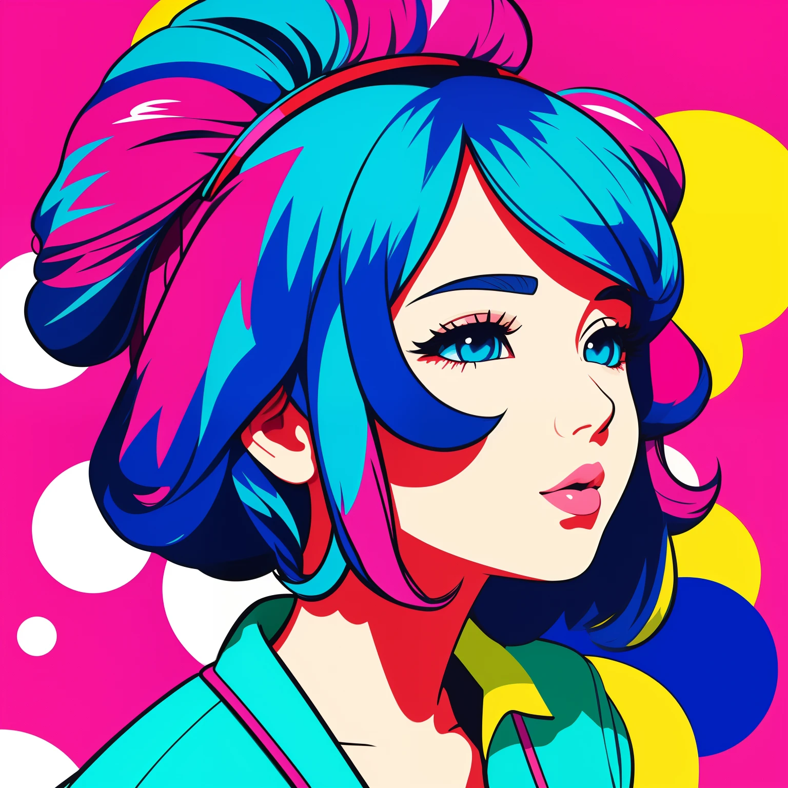 Color splash, 1 girl, pop style, 80's coolstyle
Animationrealistic、creative、side face