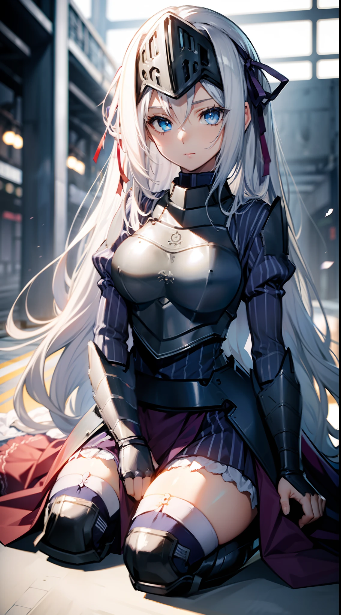 Jeanne d’ Arc Alter \(Fate Grand Order\), Jeanne d’ Arc Alter from Fate Grand Order, Jeanne d’ Arc Alter Avenger outfit, walking down side walk, slight blush, eating ice cream, looking away from viewer, side view, embarrasse,