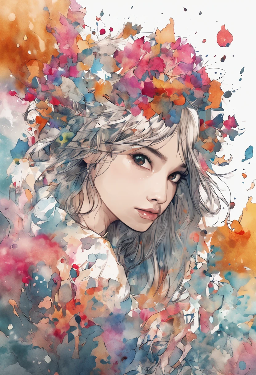 Stechu,(White background:1.4), ((Tachi-e)), Original,(Illustration:1.1),(Best Quality),(masutepiece:1.1),(the Extremely Detailed CG Unity 8K Wallpapers:1.1), (Colorful:0.9),(panoramic shot:1.4),(Solo:1.2), (Ink splashing),(splashes of colour),((watercolor paiting)), Clear Sharp Focus,{ 1girl standing },flowers background,Outdoors,boulders, Looking at Viewer, make happy expressions,Soft smile,pure,beautiful detailed face and eyes,beautyfull intricacy clothing decorative pattern details, Black hair,Black eyes,colorwater