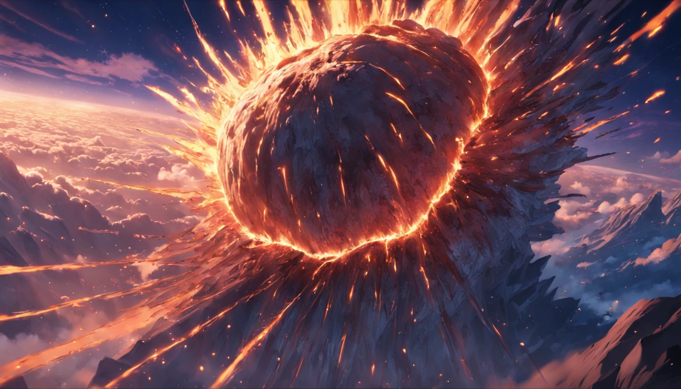 A meteor that falls to Earth in 8K,detail-rich