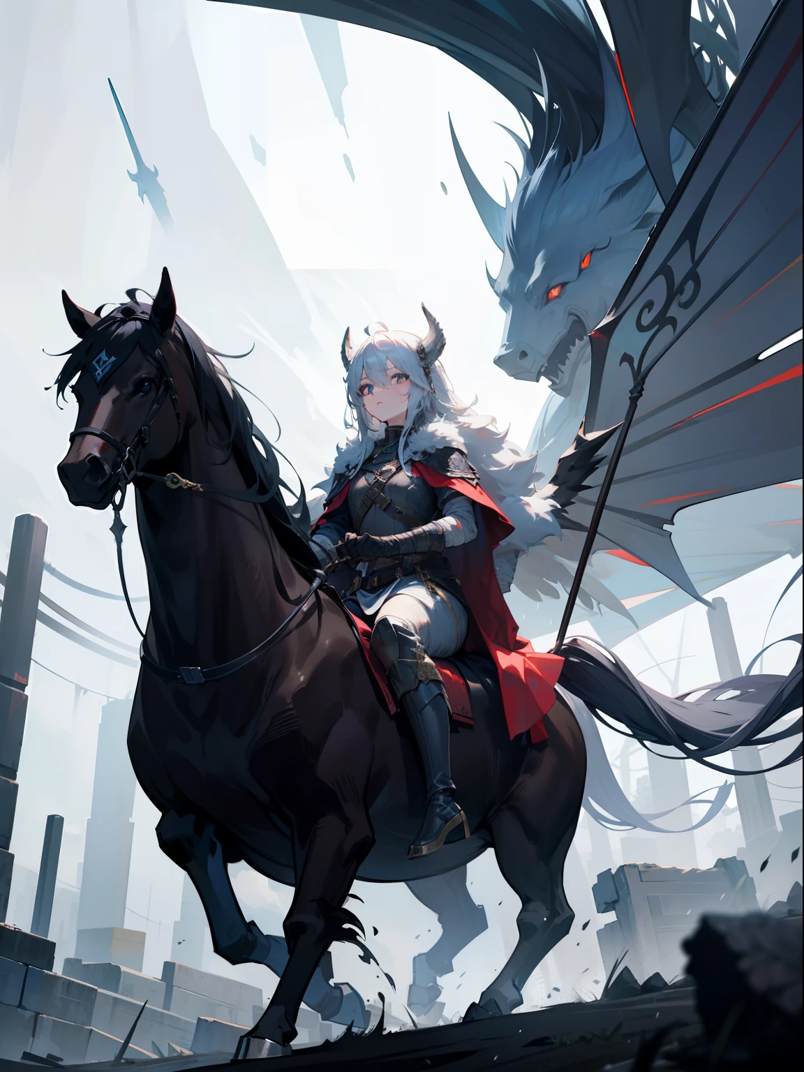 Riding an eight-legged pegasus，The Eternal Spear in hand，Rain or shine，The whole body is wrapped in tattered bandages，Bring a cape and helmet, Only the eyes leaked out，It has a strong Norse mythological character，With a strong murderous aura