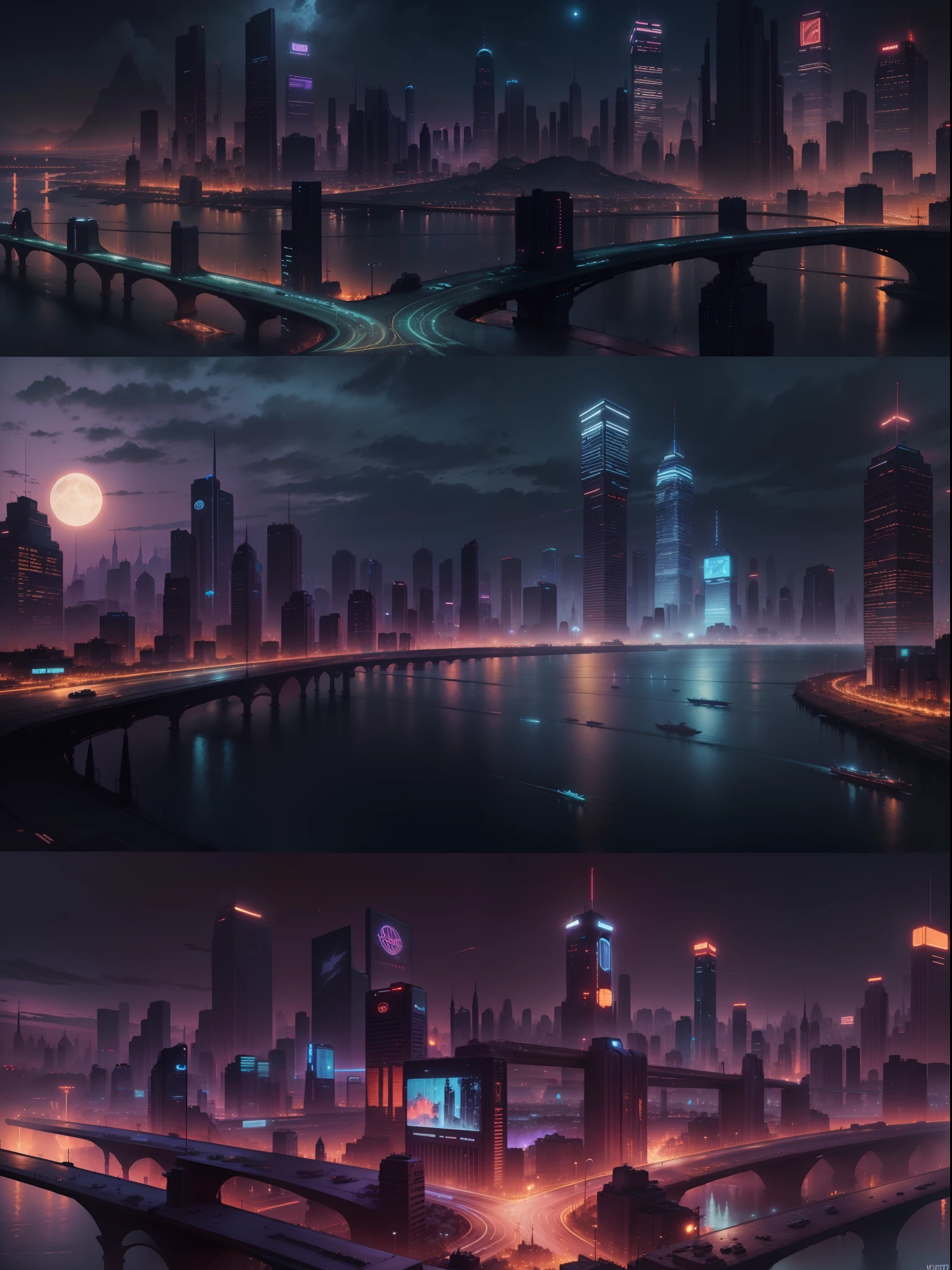 night city Arte de Vincent Di Fate, Unrealistic, Photorealistic, Photorealism, 1080p, Full-HD, super realistic, 16k, Realism