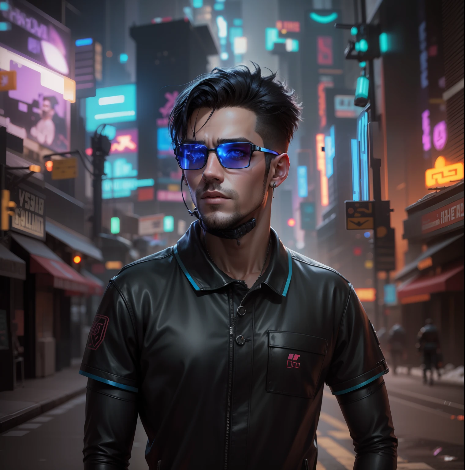 Change background cyberpunk handsome boy, realistic face, 8k, ultra realistic,
