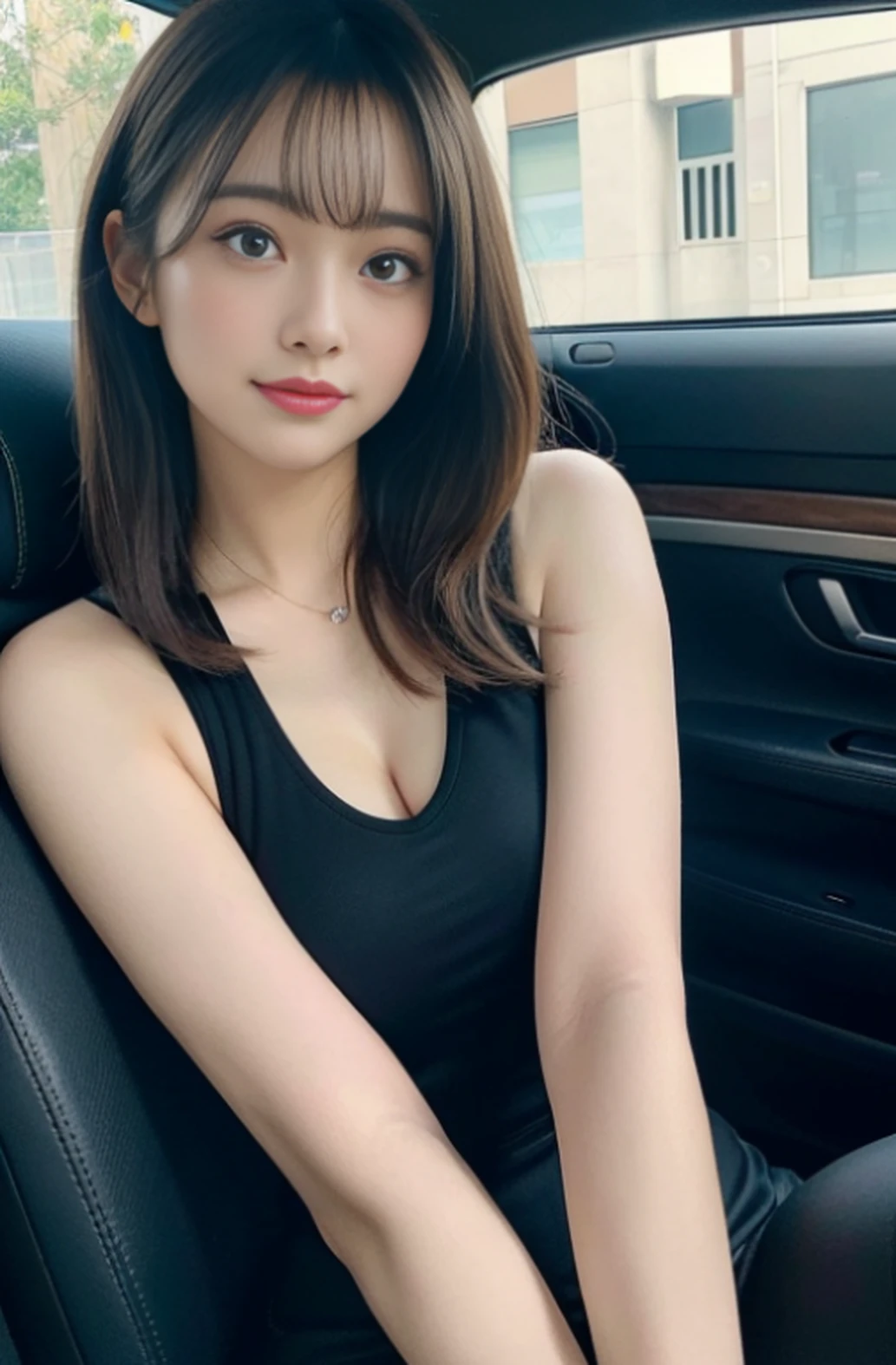 There is a woman sitting in a car with a bag on her lap, legs taking your pov, sitting in her car, legs showing, Driving, [ photos realistic ]!!, ergonomic, pantyhose tights, 4l, wearing kneesocks, Women's Gigachado, Right-hand drive, Ha12.0, 24 year old woman in black baggy t-shirt, Short sleeves, Basic round neck、(Photo Real:1.4, Elastic medium-breasted, Very adorable tilkish beauty 1 girl、(Brightening light:1.2)、(Increase quality:1.4)、 (Top quality real texture skins:1.4)、 (Mood up the body line:1.1)、(Improve skin texture:1.1), tmasterpiece，best qualtiy，cinematic Film still from，1girll，1boy ，Frolic，At the school arts festival，In the playground，closeup cleavage，brightly，cheerfulness，Warm and soft sunshine，At noon，(Raw photography、4K、​masterpiece、hight resolution、very intricate)(realisitic:1.4)、Delicate girl illuminating facial features in a movie、View Viewer
1 girl、single focus、Hot、Muscle whitening、(Colossal tits、cleavage of the breast)、(top-quality)、(Hi-Res)、(extremely delicate and beautiful)、(Beautiful 8k face)、(Brown-eyed)、(ulzzang-6500:1.0)、(独奏)、(Watching side)、(audience)、(Colossal tits)、(nffsw)、Stooping、((Basketball sportswear))、(Playing Basketball)、((Gymnasium))