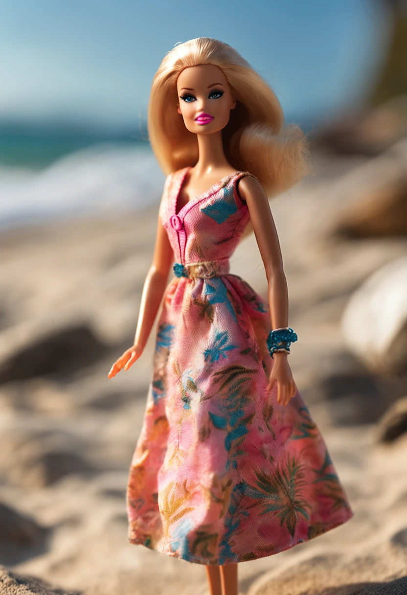 Barbie doll on beach vacation