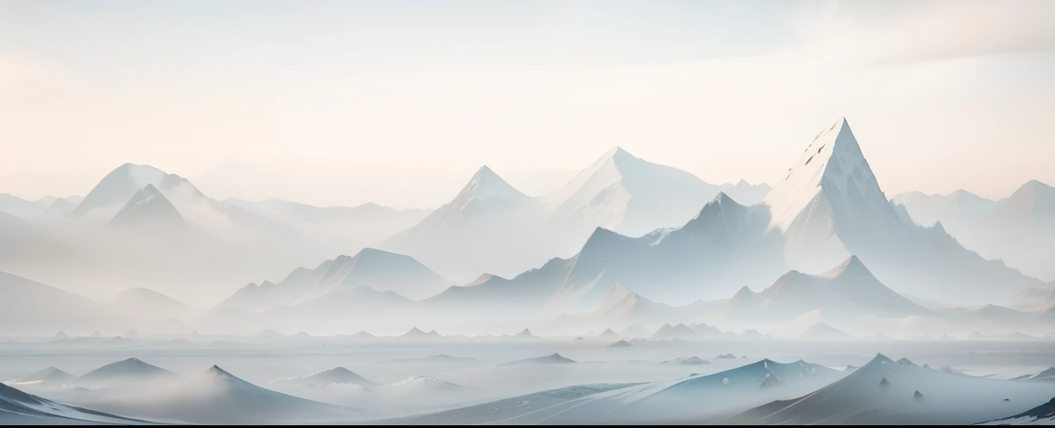 Beef-shaped mountain（Distance）Ocean of fish scales（Near）depth of fields，Artistic conception fusion，