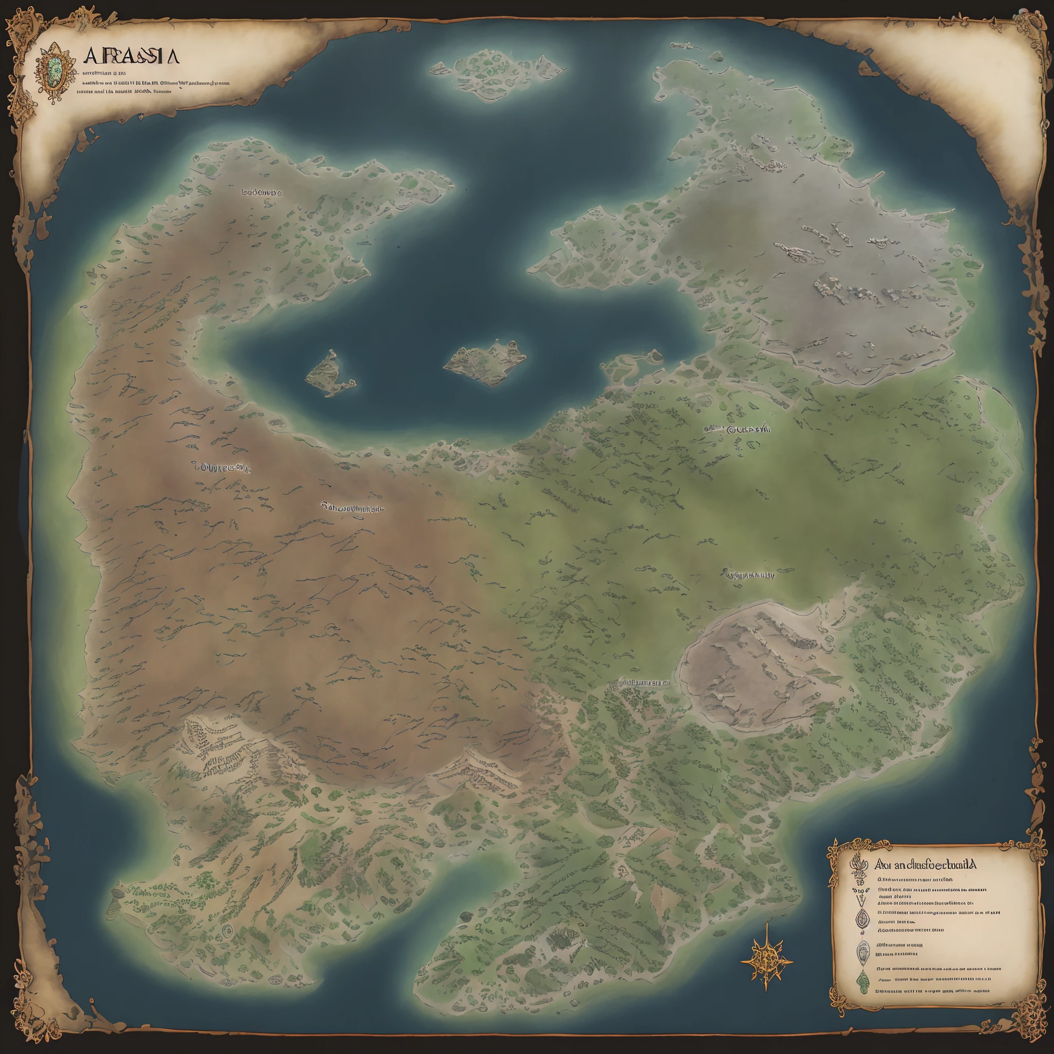 Arafed map of a world with lots of land and water, mapa de fantasia detalhado, mapa regional da fantasia antiga, d&d estilo fantasia mapa design, mapa do mundo da fantasia, mapa de fantasia, cartografia da fantasia, mapas da oficina steam, an isometric fantasy map, extremamente detalhado d&d mapa, mapas de fantasia, mapa altamente detalhado, Mapa Patreon, mapa de fantasia simples