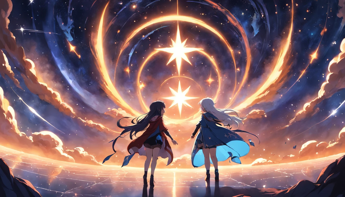 "Create a scene where Nova meets the wise star Orion."