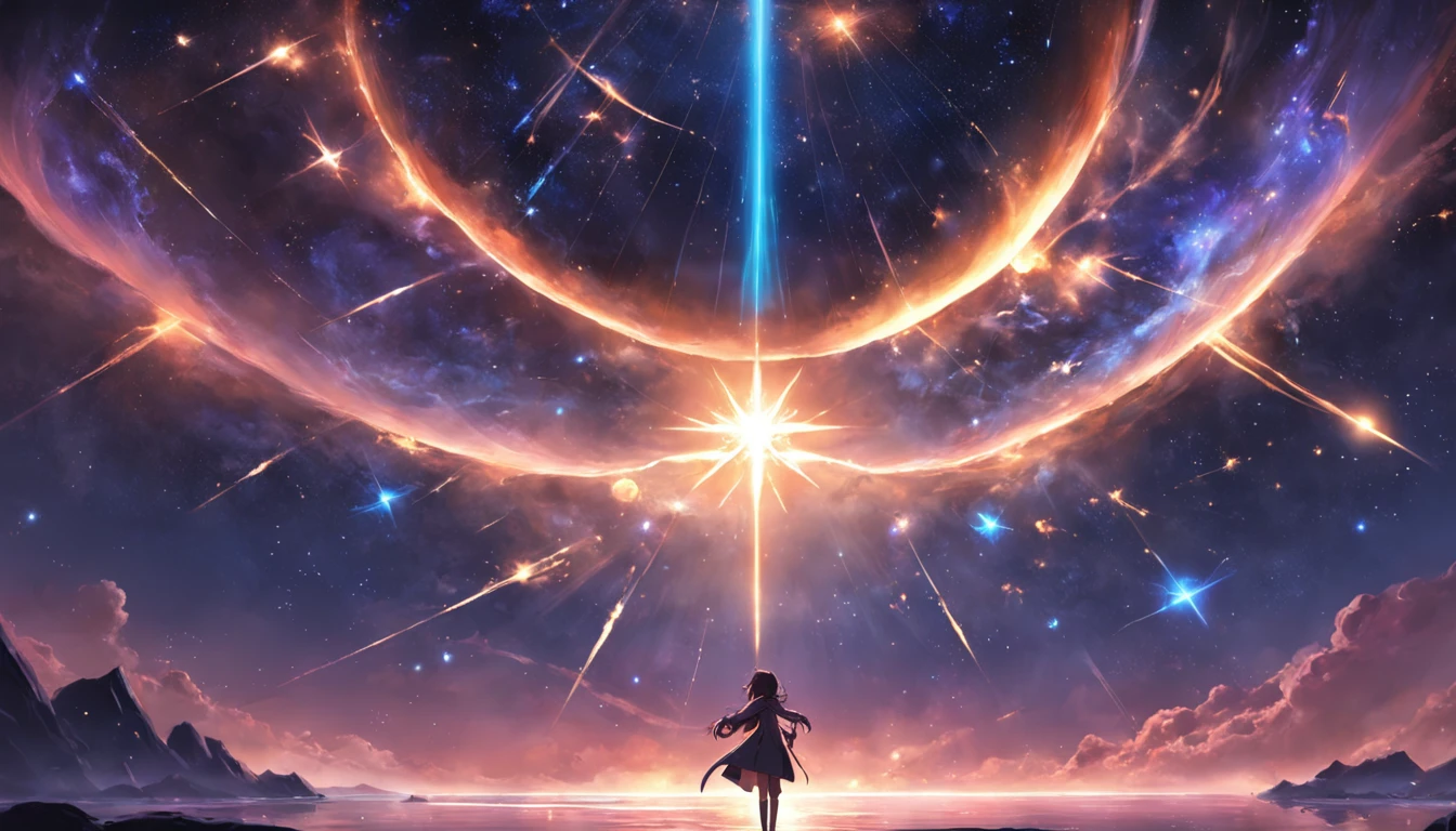 "Create a scene where Nova meets the wise star Orion."