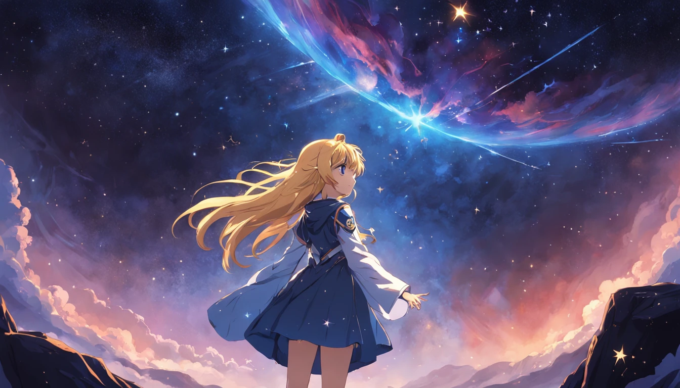"Create a scene where Nova meets the wise star Orion."