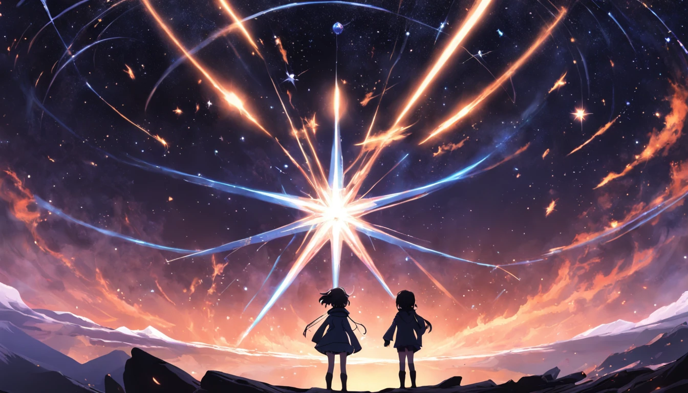 "Create a scene where Nova meets the wise star Orion."