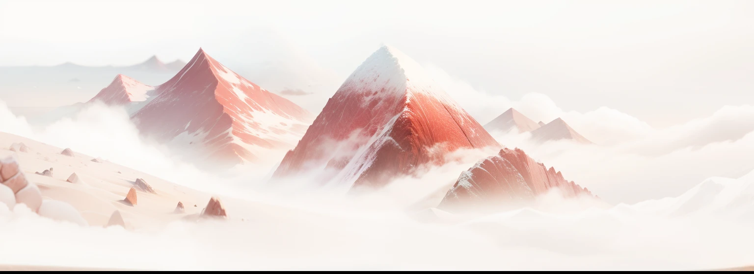 Beef Mountain(Faraway view)Fish Scale Ocean(nearl)depth of fields,Artistic conception fusion,