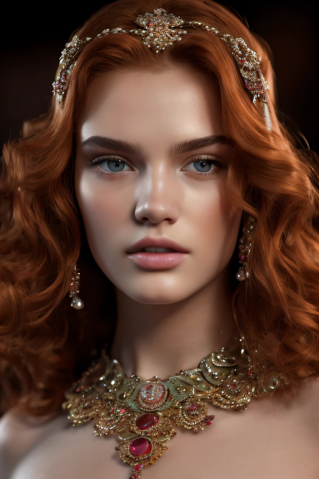 4k, highest resolution, best quality, perfect colors, perfect shadows, perfect lighting, (European red-haired man model, (red eyes), (red shaved face. ), ((cinema portrait)), king wearing a silver steel crown and ruby jewels, (two tone skin), reddish brown eyes, Facing the viewer, (seductive face:1.2), fit body, perfect male body in Rome and Greek European costume and silk and gold Roman costume with ruby jewels extremely detailed , peach skin, Auburn Hair, master piece, Nonsense)), (topless), ((Looking at Viewer) ), male genitals, (genital overflow), ((genital slip)), best quality, realistic, realistic, Award-winning illustration, (Highly detailed texture of face and skin), (Full body), (Intricate detail: 1.2), (Fine detail), (Intricate detail), (Cinematic lights, Best light quality background), sharp lines, sharp focus, Official Art, Unity 8k, Absurd, unbelievably absurd, huge file size, Ultra-Girl, fantasy art, RTX,((Closing shot by award-winning studio)), , (Shut up the mouth), perfect hands, beautiful detailed eyes, perfect face
