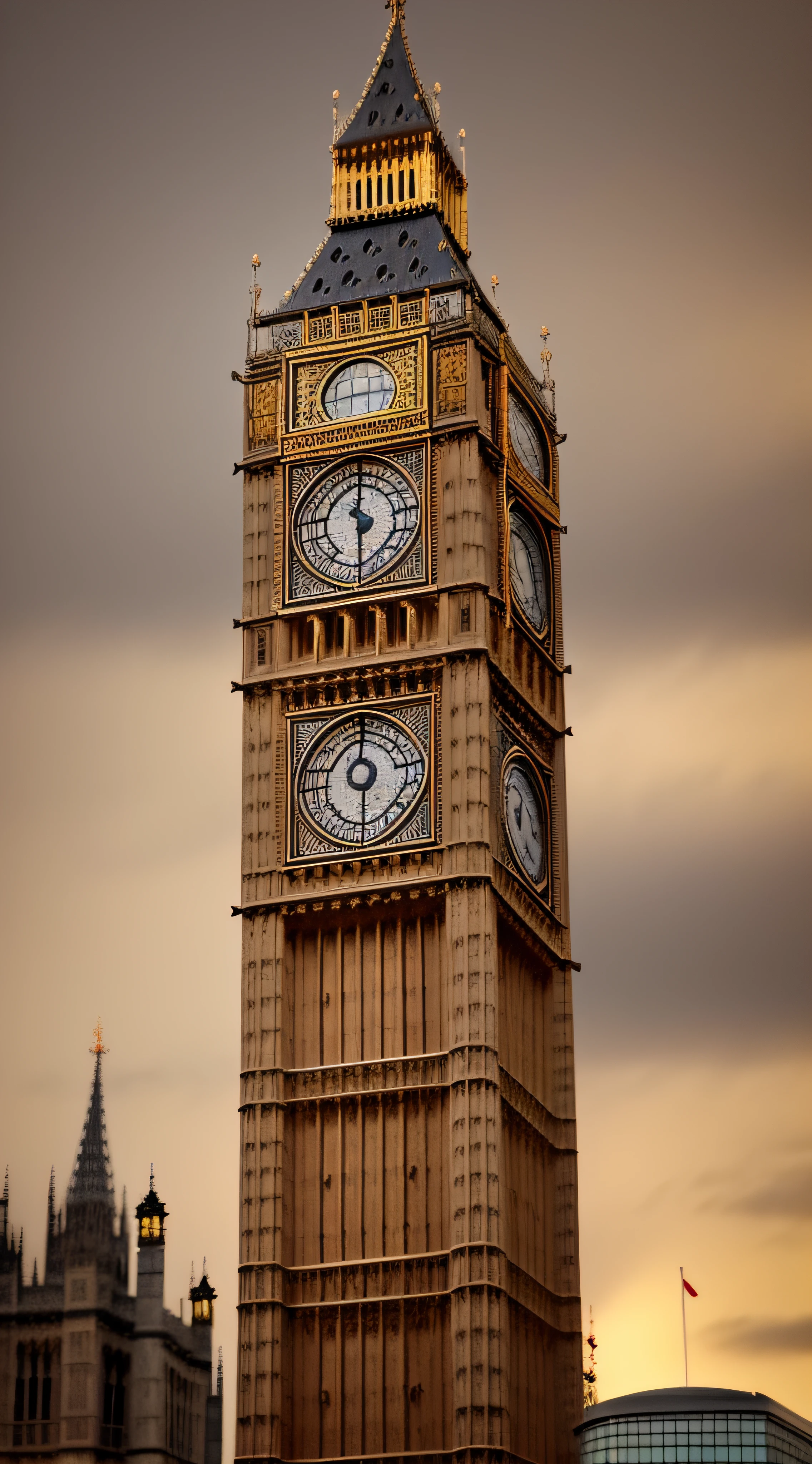 Araffe clock tower with a red bus in front, Grande Ben, Big Ben is in the background, Londres, Londres Big Ben no fundo, big clock, 4 0 9 6, clocktower, clocktower, giant clock, Torre Steampunk Gigante e Imponente, Casas do Parlamento, facinante e imponente, em londres, imponente, As Casas do Parlamento