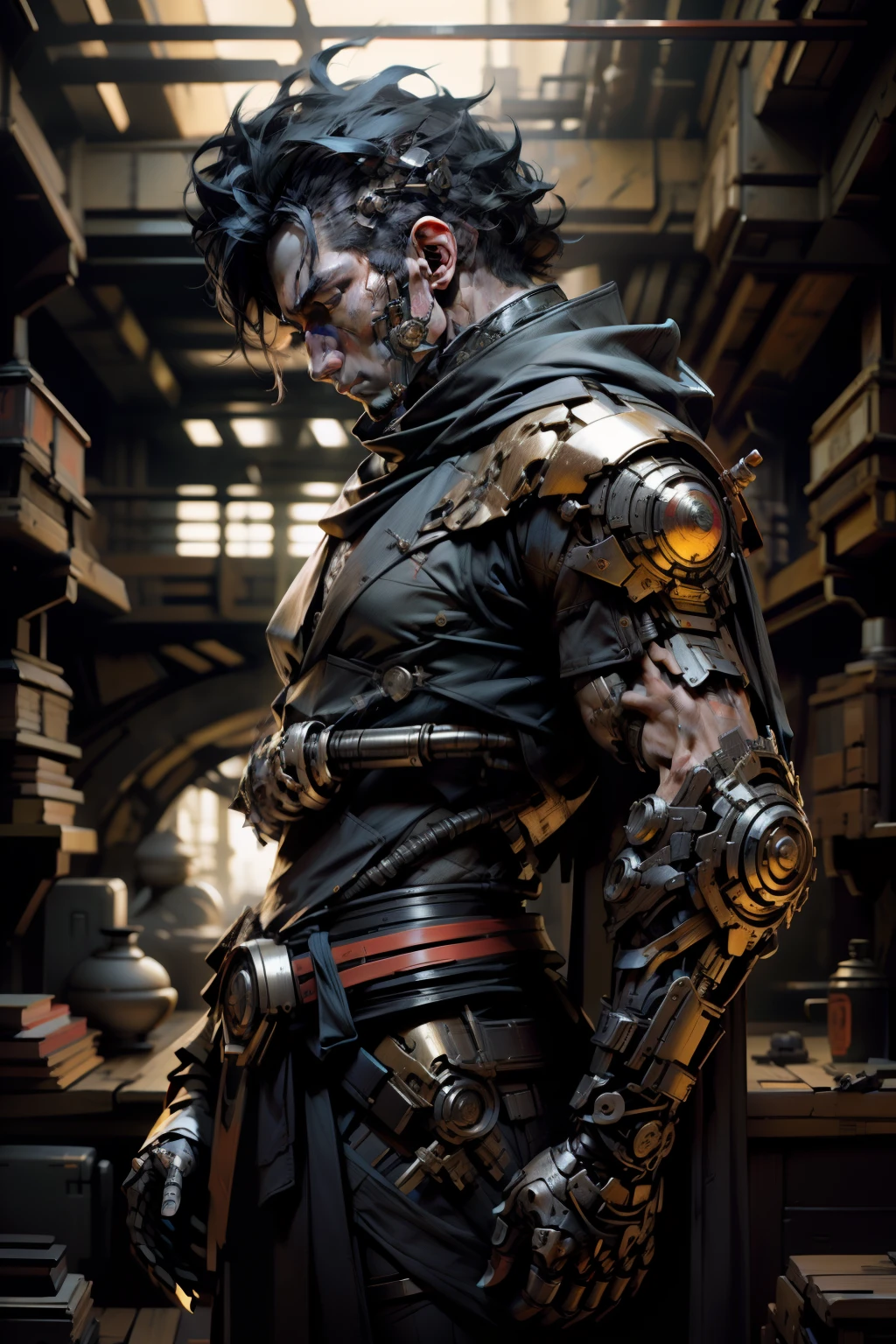 Titan attack by attack on Titan, yellow eyes light rays, spark, long straight Black hair, skull thin, Lack of skin or flesh in some area, Full body, full figure, great strong anatomy, cinematic style, hyper real octane render 18k,magic, dystopic city background, clarification faces & eyes, stunning, symmetric eyes & faces, intricate folding fluid crimson velvet cloak ,dark surreal, dark surrealism , macabre, horror, haze, advance unreal engine 5,advance octane render