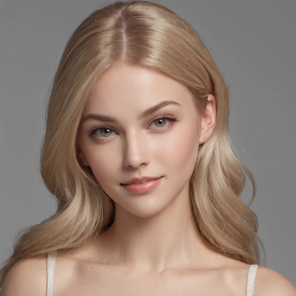 (One lady)、(Professional 3D Rendering:1.3) De (realist:1.3) age girl face, 4K realistic and perfect skin, Beautiful smile, Detailed eyes. (Sportbuso)( Leggings) (Big Tits) (Beautiful legs) (Blonde hair))((Full body))((beautiful round body))A sexy、foreigner