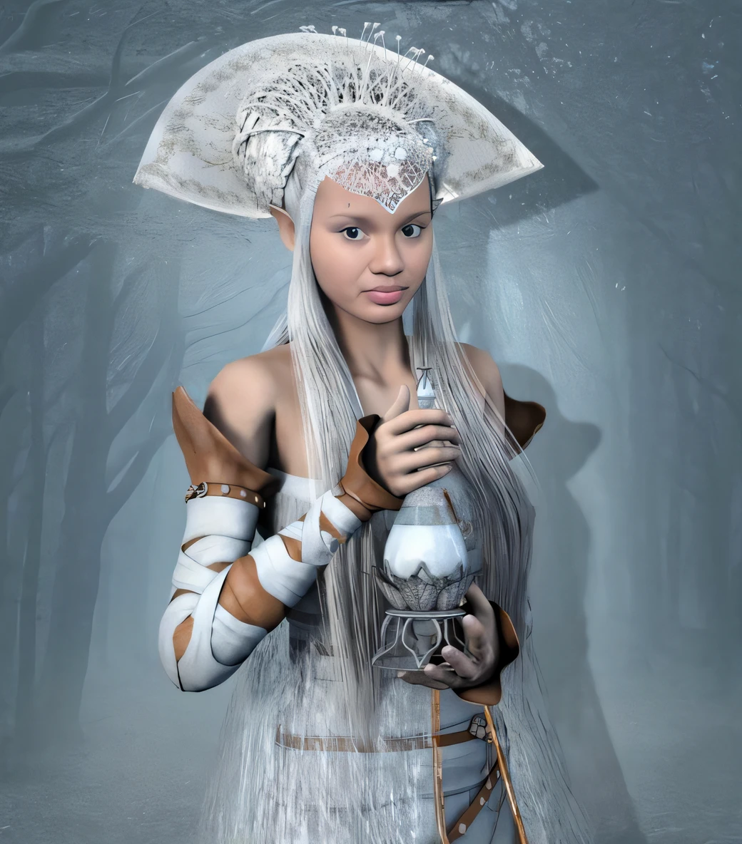 Mulher em um vestido branco segurando uma lanterna em uma floresta, Feiticeira do Gelo, Bruxa Frost Antiga Bonita, Bruxa Branca, deusa do inverno, mulher da fantasia, uma bela feiticeira, personagem de fantasia hiperdetalhado, a sorceress casting a ice ball, gothic maiden shaman, Fae Sacerdotisa, realistic fantasy rendering, feiticeira bonita