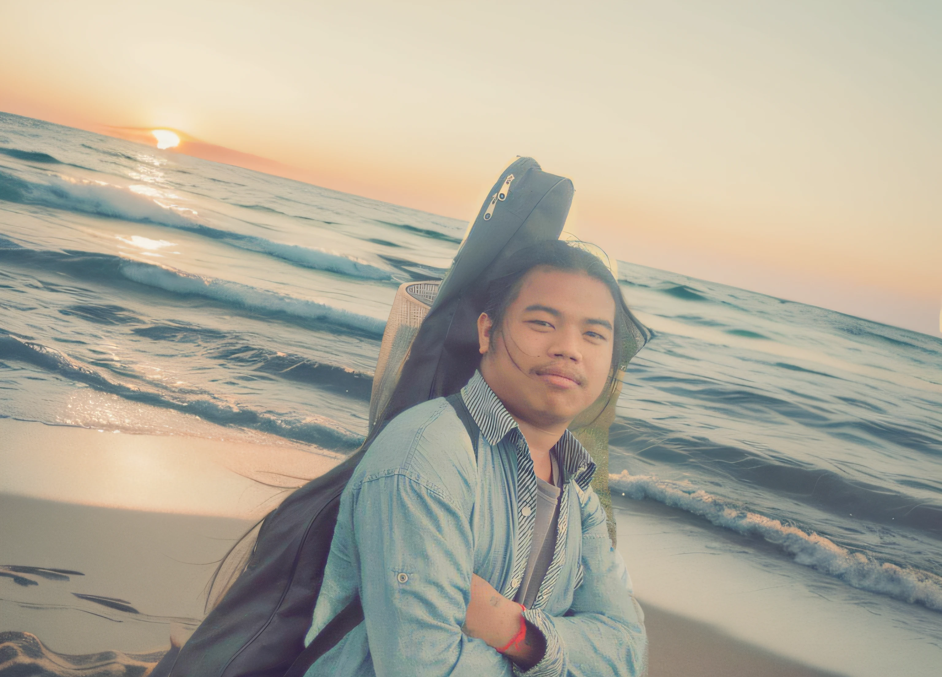 "Enchanting sandy beach background:1.2"
